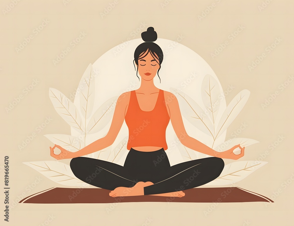 Illustration of Woman in a yoga pose,international yoga day Illustration of Woman in a yoga pose,international yoga day