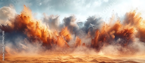 Dry sand blast concept on white background photo