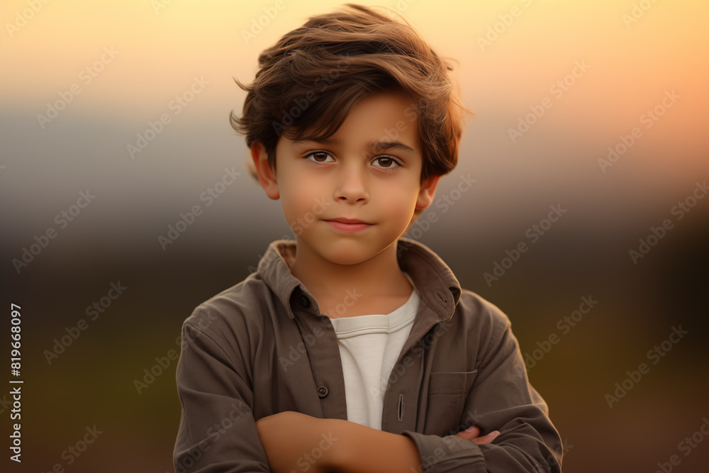 Little brunette kid at outdoors Little brunette kid at outdoors