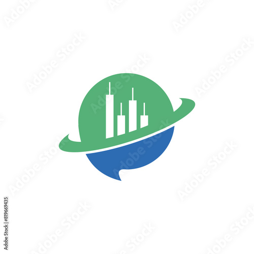 logo Trade Chat Bubble financial growth logo design icon element suitable for trading businesses