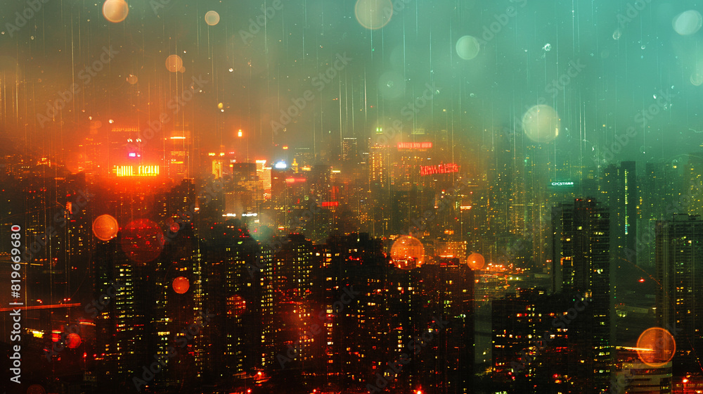 Double exposure of cityscape and smart phone. Double exposure of cityscape and smart phone.