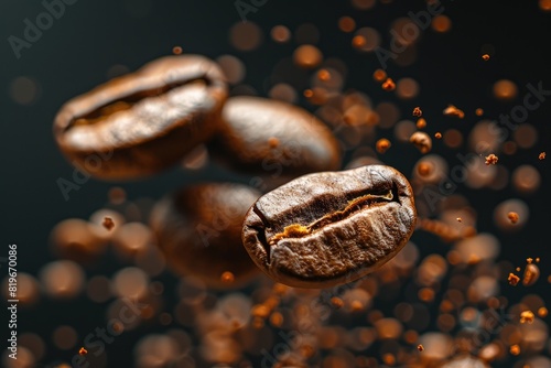 levitating coffee bean professional advertising food photography