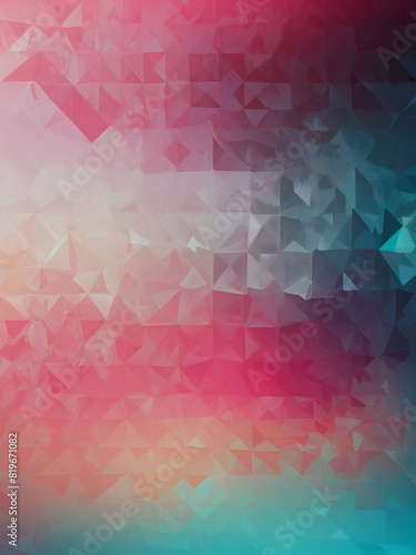 Polygonal Cyan Light and Pink Gradient Background with Abstract Triangles.