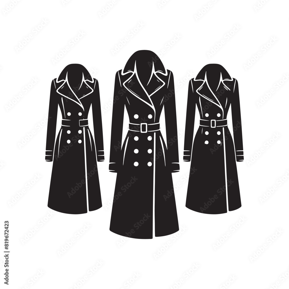 Peacoat Silhouettes: Classic Vector Art Embracing the Timeless Style and Functional Elegance of Traditional Outerwear- Minimalist Peacoat Vector- Peacoat Illustration. Peacoat Silhouettes: Classic Vector Art Embracing the Timeless Style and Functional Elegance of Traditional Outerwear- Minimalist Peacoat Vector- Peacoat Illustration.