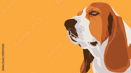 Captivating Digital Illustration Featuring a Cheerful Basset Hound Pup