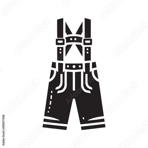 Foto Minimalist Lederhosen Vector Silhouette- The Traditional Charm and Cultural Heritage of Bavarian Men's Attire- Lederhosen Illustration