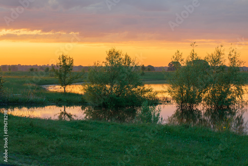 sunrise over the lake