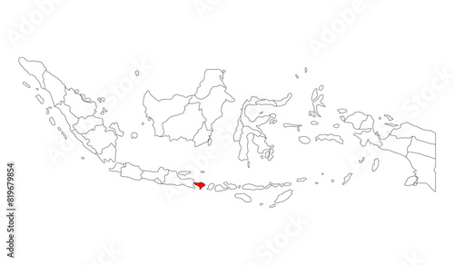 Indonesia detailed Bali map shape, Flat web graphic concept icon symbol vector illustration