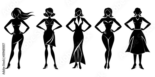 A Set of Female Model Silhouettes