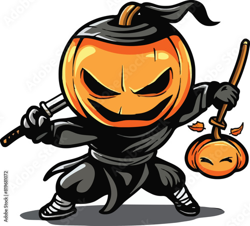 Cute ninja pumpkin