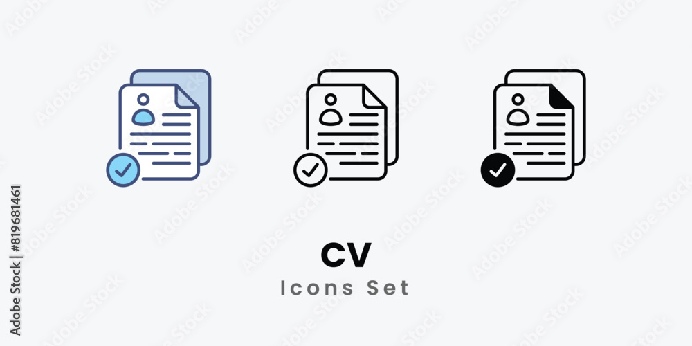 CV icons set vector stock illustration CV icons set vector stock illustration