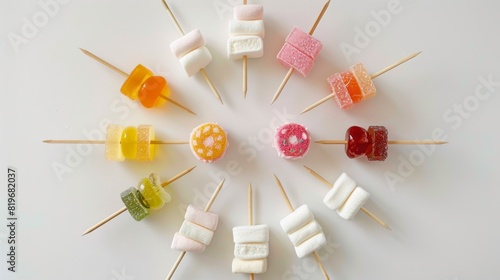 Assorted Candies and Marshmallows on Sticks © Oleg