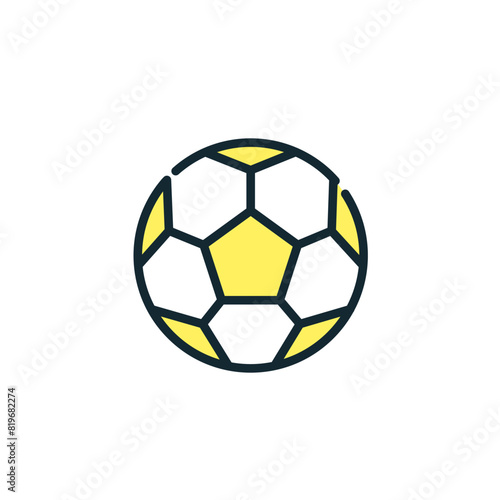 サッカーボールのアイコン。シンプルなベクターイラスト素材。