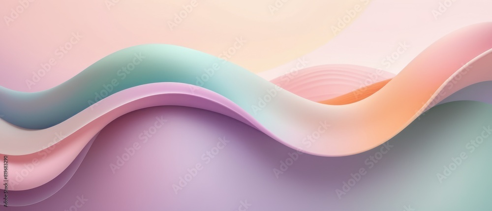 Obraz premium abstract flowing colorful gradient wave.dreamy blend of pastel colors