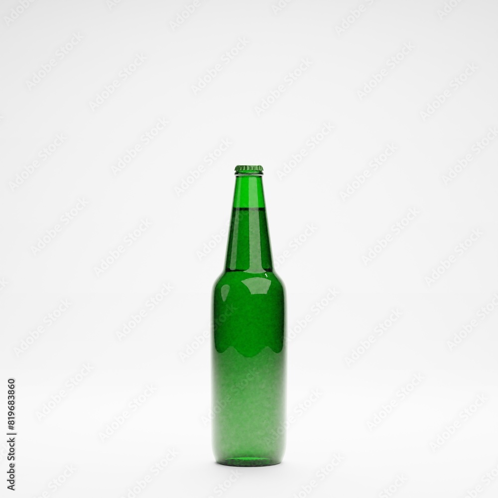 3d render of isolated beer or liquor alcohol glass bottles on white 3d render of isolated beer or liquor alcohol glass bottles on white