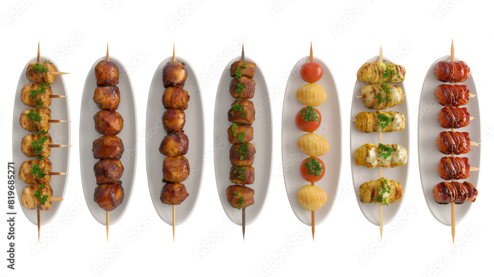 chicken kebab mockup in 3d transparent background chicken kebab mockup in 3d transparent background