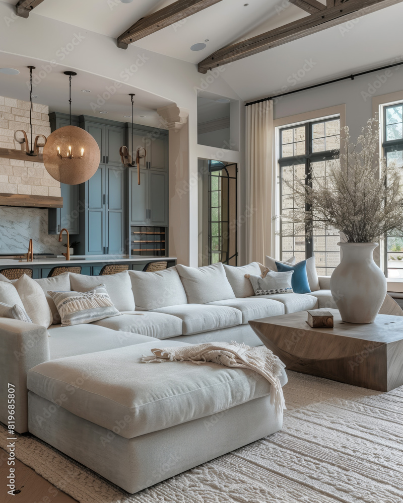 Fototapeta premium Bright room with a sofa