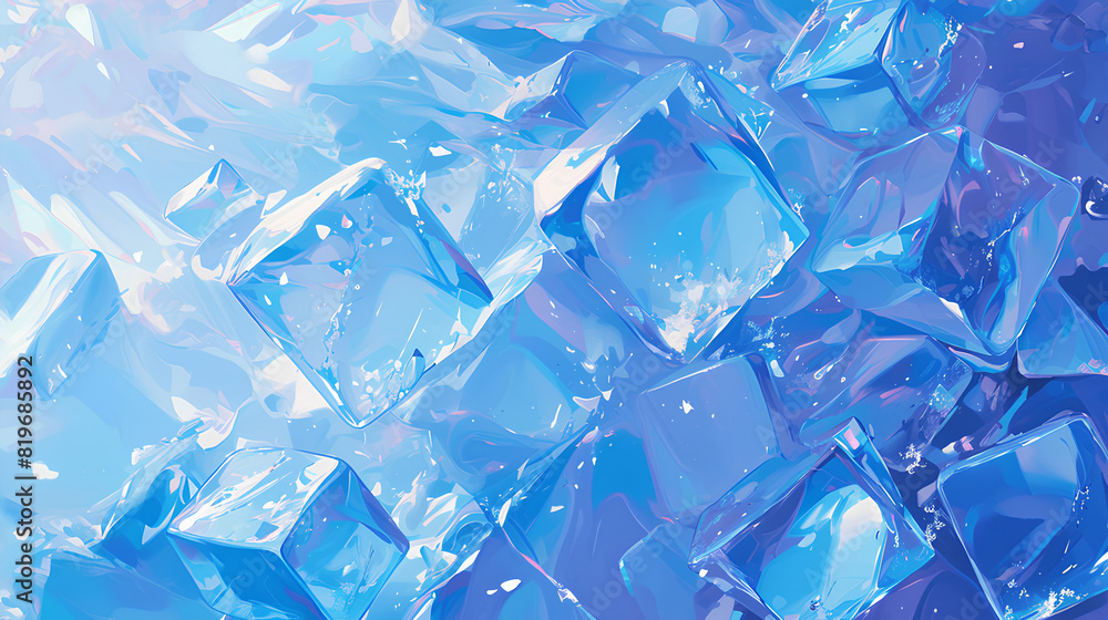 turbulent splashes of ice cubes turbulent splashes of ice cubes