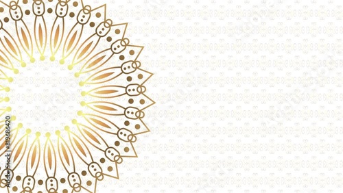 Luxury golden ornamental mandala on white background. A diwali deepawali and ramadan festival greeting video template. (ID: 819686420)