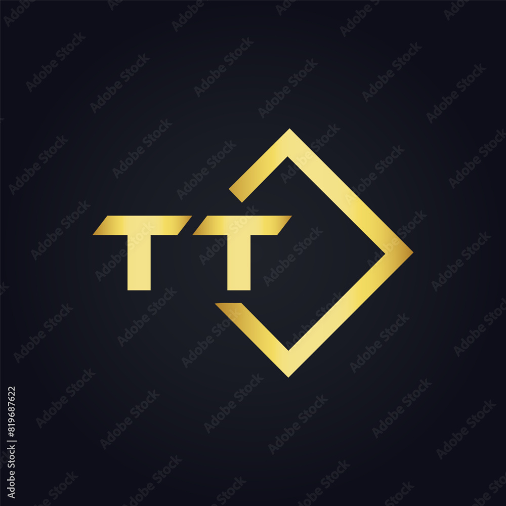 Fototapeta premium TT logo. T T design. White TT letter. TT, T T letter logo design. T T letter logo design in FIVE, FOUR, THREE, style. letter logo set in one artboard. T T letter logo vector design.