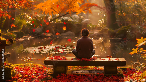 Serene Japanese garden in a...