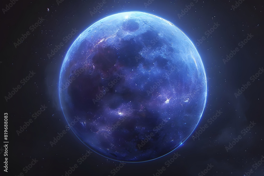 Mystical Blue Moon in Deep Space - Stunning Celestial and Astronomical Stock Image for Posters and Backgrounds Mystical Blue Moon in Deep Space - Stunning Celestial and Astronomical Stock Image for Posters and Backgrounds