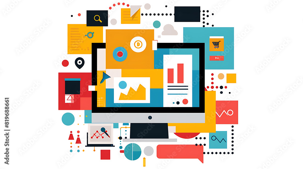 Flat vector icon set for social media, communication, and network concepts Flat vector icon set for social media, communication, and network concepts