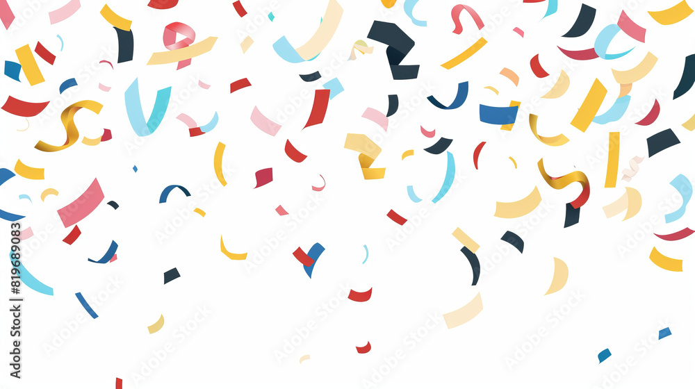 Colorful confetti on a white background in flat Colorful confetti on a white background in flat