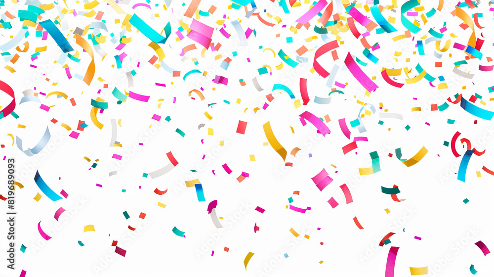Colorful confetti on a white background in flat Colorful confetti on a white background in flat