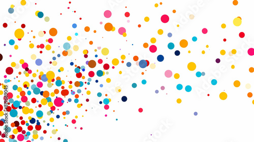 Colorful confetti on a white background in flat