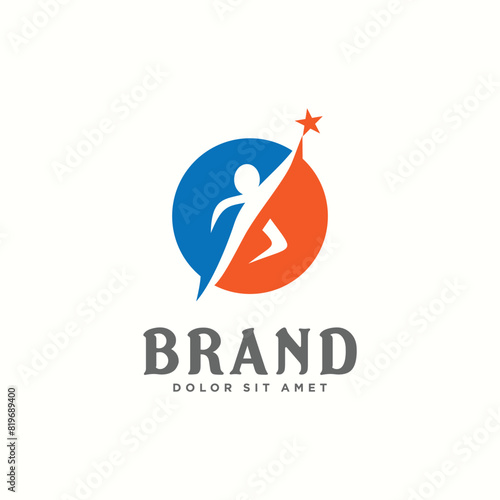 Reaching Stars Logo Design Template Child Dreams Emblem