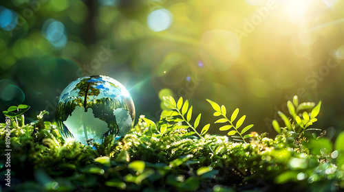 Lush green grass bathed in sunlight evokes a sense of a healthy planet