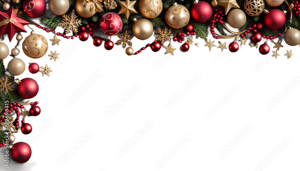 rustic red corner christmas banner ornament gold wood border background view decoration decor bauble frame wooden ball star snowflake holiday seasonal culture festive celebration traditional season