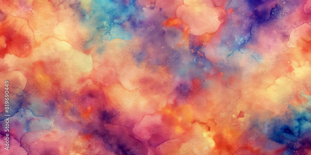 Vibrant shades of orange,blue and purple blend in a dreamy abstract pattern,evoking the feeling of a watercolor sky sunset.Colors blend into each other,creating countless soft edges and transitions.AI Vibrant shades of orange,blue and purple blend in a dreamy abstract pattern,evoking the feeling of a watercolor sky sunset.Colors blend into each other,creating countless soft edges and transitions.AI