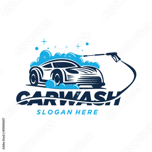 Car Wash Logo Emblem Design Template Automotive Isolated on a White Background