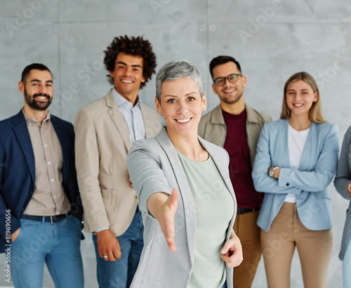 business handshake meeting teamwork woman office agreement businesswoman success group cooperation greeting colleague student manager hand deal contract corporate team