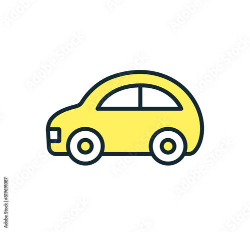 自動車のアイコン。シンプルな車のベクターイラスト素材。