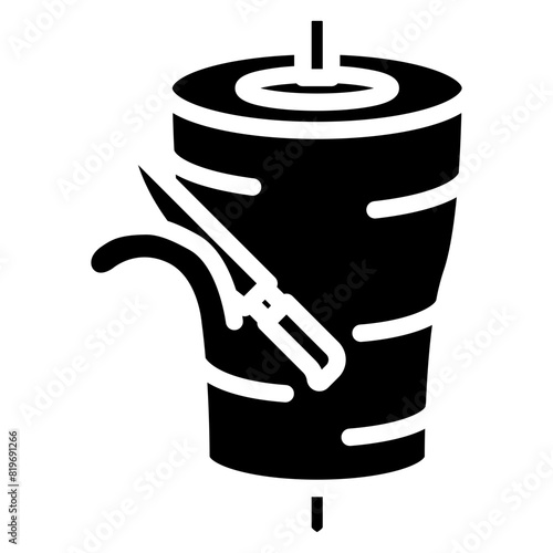 Kebab glyph icon, related to street food theme. use for modern concept, app and web development