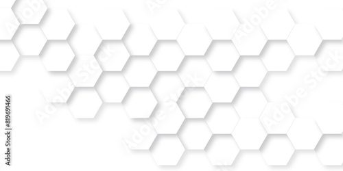 Abstract pattern with hexagonal white line seamless background. Abstract technology background vector EPS  Abstract white hexagon background. Hexagon paper texture and futuristic business.