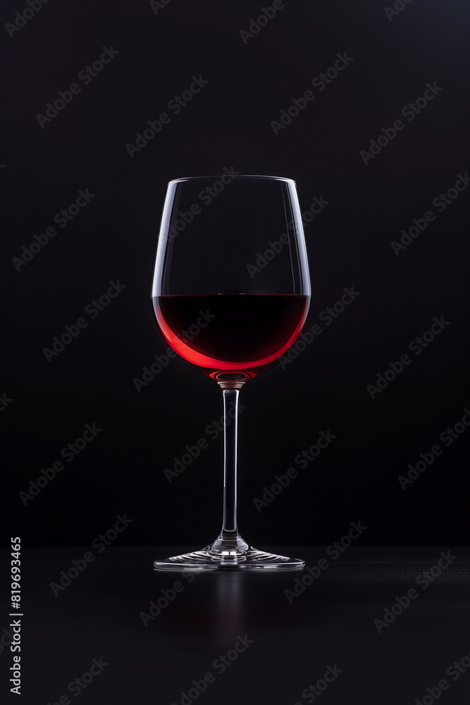 Glass with red wine on a black background Glass with red wine on a black background