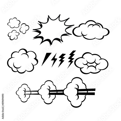 comic bubble blank template pop art elemens vector illustration