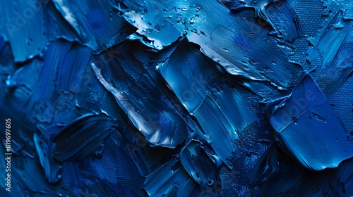 a blue abstract background with fresh paint swashes photo