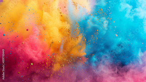 Vibrant Burst of Colored Powder in the Air