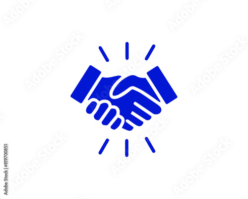 Handshake Partnership Professional Silhouette and Line Icon. Hand Shake Business Deal Pictogram. Cooperation Team Agreement Finance Meeting Icon. Editable Stroke. Isolated Vector Illustration.
