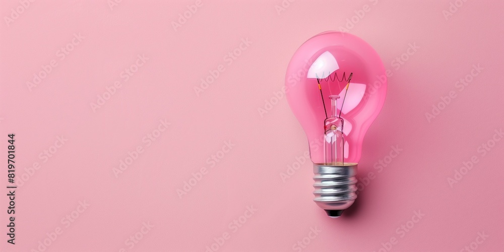 Light bulb on pink background. Banner with copy space. Light bulb on pink background. Banner with copy space.