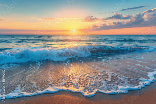 Moment of Majesty  Sunset Creates a Fiery Spectacle on the Beach