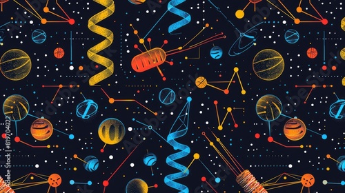 Innovative Science Patterns Seamless Backgrounds Exploring Scientific Themes 