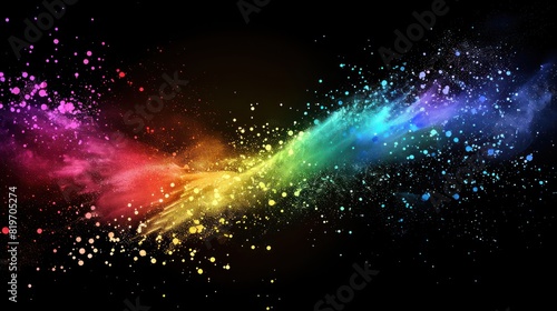 Vibrant rainbow powder splash abstract vector illustration  adding a sense of fun and playfulness to any design project. 