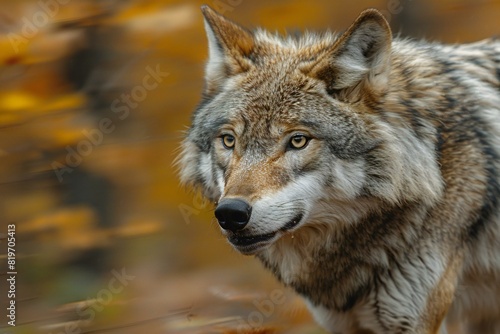 Grey wolf in the forest, high quality, high resolution