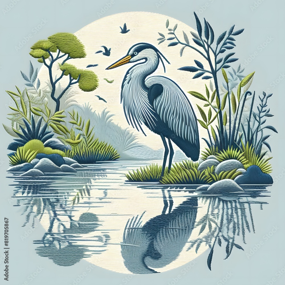 Fototapeta premium Exquisite Animal Embroidery Stunning Wildlife Designs for Craft Enthusiasts Microstock